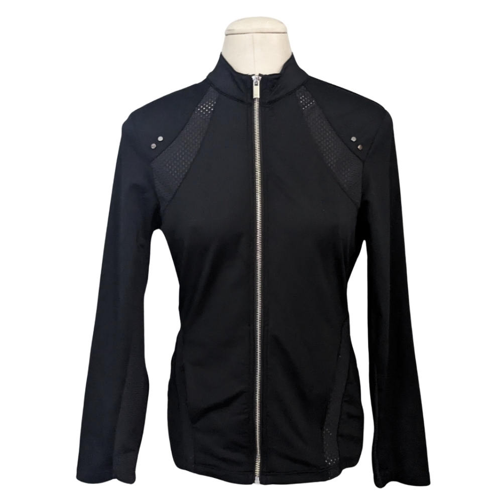 TAIL Womens Zip Front Athletic Golf Tennis Jacket Perforated Laser Cut SMALL